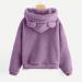 Women's Plus Size Fleece Cat Ear Hooded Top - Purple - Medium | Cozy Fashion Hooded Pullover for Autumn - Buy Online on GoSupps.com