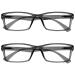 Opulize Unisex PEP Reading Glasses (Pack of 3) +2.50 Diopters Grey