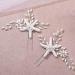 Silver Pearl Starfish Wedding Hair Pins - Bridal Hair Accessories (2 PCS) - Buy Online on GoSupps.com