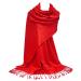 GFM Smooth Shiny Surface Pashmina Style Scarf (L9) L9-vll-red