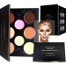YOUNGFOCUS Professional MakeUp Highlight & Contour Pro Palette Cosmetics Creme Contours Kit 8 Interior Matt and for Helle & Dark Skin - Vegan Free of Animal - Perfect Gift idea