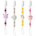 4Pcs Silicone Pacifier Clip for Babies Infant Elephants Unicorns Foxes Hedgehogs Teething Clips Soothie Toy Pacifier Clip Babies Teethers Clips for Baby Shower Birthday Keepsake Gift