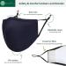 ecotru UK 4 Pack Reusable Cotton Face Masks 2 Navy Blue 2 Black Mask with Nose Wire for Glass Wearers 3-Ply Washable & Breathable Fabric with Filter Pocket & Adjustable Loops - Buy Online on GoSupps.com