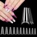 Deciniee Clear Nail Tips 550Pcs French Acrylic Press on Nails Set XL Coffin Half Cover Natural False Nails Tips 11 Sizes Professional Half Cover No Crease Nail Extension Kit for DIY Nail Art 550N-NZ