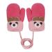 Kids Toddlers Knitted Gloves Mittens with String Boys Girls Magic Stretch Mittens Thick Fleece Lined Baby Infant Winter Warm Mittens Cartoon Cosy Full Finger Gloves Xmas Gift for Aged 0-3 Rose Red