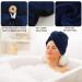 Kinhwa XL Microfiber Turban Towel - Quick Dry & Soft Hair Wrap for Long Dense Hair (2 Pack Navy Blue 70x30 cm) - Buy Online on GoSupps.com