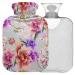 Naanle hot hot water bottle with reference vintage summer flowers transparent hot water bottle heat bottle for back pain relief handfoot warmer neck hot and cold therapy 2l