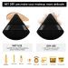 Sibba 2 Pcs Triangle Powder Puffs | Washable Reusable Soft Plush Makeup Sponge for Face & Body | Wet/Dry Makeup Tool - Black - Buy Online on GoSupps.com
