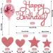 2 Pcs Happy Birthday Cake Toppers Personalised Rose Gold Cake Decorations Balloon Cake Topper Stars Heart Birthday Cake Decorations for Girls Boy Women Men (Pink/Gold) - Buy Online on GoSupps.com