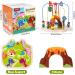 Shop Toyssa Wooden Montessori Motoric Loop - Dinosaur Roller Coaster Colorful Pearl Labyrinth & Motor Cubes for Toddlers (Ages 1-3) | Perfect Gift for Kids - Buy Online on GoSupps.com