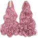 MapofBeauty Lolita Long Curly Clip on Ponytails Cosplay Wig (Rouge Pink) - Buy Online on GoSupps.com