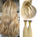 KOCONI Nano Ring Hair Extensions Real Human Hair Keratin Nano Tip Hair 1g/Strand Nano Beads Human Hair Extensions Nano Remy Hair Extensions 50g 22 inch #16/24 Ash Blonde Mix Bleach Blonde 22 inch P16/24