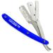 ProMax Care Professional Straight Edge Razor - Stainless Steel Barber Razor with 100 Derby Blades for Close Shaving - Men's Manual Safety Shaver with Blue Handle - Buy Online on GoSupps.com