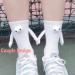 Hand in Hand Couple Socks | Magnetic 3D Doll Design | 2 Pairs White Mid-Tube Socks - Buy Online on GoSupps.com
