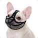 ILEPARK French bulldog muzzle no cover forehead dog muzzle for short snout dog adjustable breathing mesh anti biting chewing (XL black) XL black