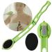 Body Oil Applicator (2nd gen) - 19" Foldable Long Curved Handle with Replaceable Brush Head Spill Prevention Non-Toxic Washable Foam Pad Perfect for Tanning and Body Oils Includes 2 Pads