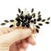 Crystal Bridal Side Comb - Small Gold Leaf Rhinestone Hair Accessory for Wedding - Black - Buy Online on GoSupps.com