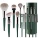 XFly 14 piece Professional Brushes Set with cosmetics easy to wear and keep eyeshadow blush mixture full face-cosmetic kit wooden handle (green)