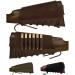 BRONZEDOG Adjustable Leather Buttstock Cartridge Ammo Holder for Rifles 12 16 Gauge or .30-30 .308 Caliber Hunting Ammo Pouch Bag Stock Right Handed Shotgun Shell Holder 7.62 caliber Brown
