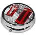 London Red Telephone Booth Mini Round Pill Box | 3-Compartment Travel Organizer | Portable Pill Case for Home & Office - Buy Online on GoSupps.com