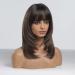 Emmor Ombre Dark Brown Wigs for Women | Long Layered Heat-Resistant Synthetic Fiber Wigs with Bangs - Natural Look for Daily Wear - Buy Online on GoSupps.com