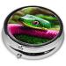 Green Snake Print Mini Pill Box - Portable 3 Compartment Medicine Storage | International Shipping Available - Buy Online on GoSupps.com