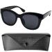 Mini glasses Stylish retro sunglasses with prescription plastic glasses frame with a thick frame and large glasses free case reading sun glasses women retro black 1.0 diopters