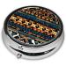African Tribal Ethnic Textured Round Pill Box | 3 Compartment Organizer | Portable Travel Solution for Medication - Buy Online on GoSupps.com