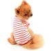 Smalllee Lucky Store Summer Clothing for Dogs | Striped T-Shirt for Small & Medium Breeds | Sleeveless Teacup Yorkie & Chihuahua Apparel in Medium Red - Buy Online on GoSupps.com