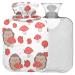 Naanle hedgehog mushroom hot water bottle with cover transparent bag hot water bottle 2l large hot hot water bottle for bed handfoot heat pain relief heat and cold therapy 2 l