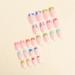 Shop MISUD Colorful French Tip Press On Nails - Short Square Acrylic Nails | 24 Pcs Glossy Summer Squoval Design - Buy Online on GoSupps.com