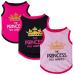 3-pack dog clothing printed Princess Prince Pet West T-shirt dog clothing costume for cats puppies Small dogs medium-sized dogs (princess pink medium) Princess Rosa M