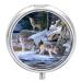 Small Travel Pill Case Round Metal Pill Box for Pocket Purse 3 Compartment Portable Pill Holder Mini Pill Organizer for Travel or Daily - Wolf
