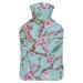 Peach Blossom Hot Water Bottle With Cover Plush Bed Bottle Hand Warmer For Adults And Children 26.5X15.3cm
