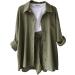 WILLBEST 2 Piece Outfits for Women Loose Fit Cotton Linen Long Sleeve Button Down Shirt with Shorts Set Tracksuit Set 3508-sukrn-gn2#4 XXL - Buy Online on GoSupps.com
