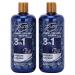 Men's Body Wash, Shampoo Conditioner Combo. Best 3 in 1 Shower Wash for Men Body, Hair & Face Wash. All in 1 Mens Shower Gel Keeps You Fresh All Day! Paraben Sulfate Free Shampoo for Men 2 Pack.