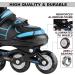 Hikole Adjustable Inline Skates with Light Up Wheels - Blue & Black | Youth & Adult Sizes for Indoor/Outdoor Skating - Beginners to Advanced - Buy Online on GoSupps.com
