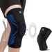 Abyon Kniebandage for men women 1 pack compressed knee support with patella gel pads & spring side stabilizers for meniscus tear arthritis ligament injury ACL MCL M black and blue