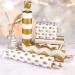 MIAHART 60 Pcs Gold White Tissue Paper Bulk - Decorative Metallic Wrapping Paper for Gift Bags, Birthday, Christmas Party Decoration - DIY Arts Crafts - Gold Dot Wave Design - 60 Sheets - Buy Online on GoSupps.com