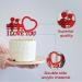 I Love You Cake Topper - Acrylic Cake Decoration for Valentine's Day, Marriage Proposal, Wedding Party - Mirror Red - Buy Online on GoSupps.com