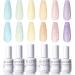 Gellen Pearl Gel Nail Polish - 6 Macaroon Collections Pink Yellow Green Purple Blue Pearl Gel Nail Polish Set Soak Off DIY Manicure Gifts for Women Sunnyland - Buy Online on GoSupps.com