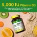 Whollium Vitamin D3 5000 IU - Bone & Dental Health Support, Brain & Immune Function - 120 Vegetarian Softgels - Buy Online on GoSupps.com