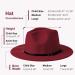 Two Tone Wide Brim Fedora Hat | Wine&Tan | for Women & Men | Felt Panama | Large-X-Large - Buy Online on GoSupps.com
