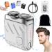 Beard Shaver Traveler Mini and Portable Suitcase Design Double-Ring Magnetic Cutter Men's Favorite Portable Mini Electrict Shaver PX7 Waterproof Razor Pocket Size USB Rechargeable (Sliver)