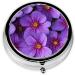 Buy Purple Lily Flowers Round Pill Box - 3 Compartment Portable Travel Organizer for Vitamins & Meds | Mini Decorative Pocket Purse - Buy Online on GoSupps.com