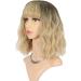 FAELBATY Ombre Blonde Wave Wig with Bangs - Synthetic Cosplay Bob Wig for Women - Buy Online on GoSupps.com