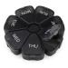 Premium Round Black Pill Box Organiser - BPA Free - Travel Tablet Boxes - Easy to Open Large Compartments Unique Spring Assisted Open Design for Tablets Vitamins Medication and Cod Liver Oil