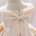 18-24 Months Toddler Bridesmaid Flower Girl Dress - Princess Bowknot Tutu Gown in Champagne - Buy Online on GoSupps.com