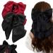 Hair Bows for Women Bows for Hair Ribbon Hair Clips 2PCS Black Red Hair Bow Satin Bow Hair Clips Large Silky Ribbon Bows Hair Accessories for Women Girls Short Type - Buy Online on GoSupps.com