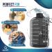AQUAFIT 1 Gallon Water Bottle with Times to Drink - 128 oz - Motivational Time Marker - Large Sports Jug - Gym Hydration Tracker - Black Gray - Buy Online on GoSupps.com